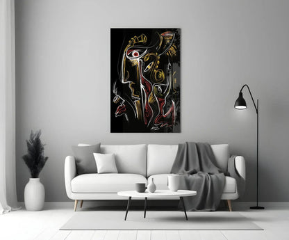 Abstract Jazz Art Sketch Glass Wall Art - LUXARTDECO