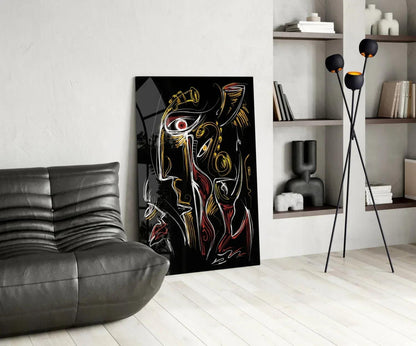 Abstract Jazz Art Sketch Glass Wall Art - LUXARTDECO