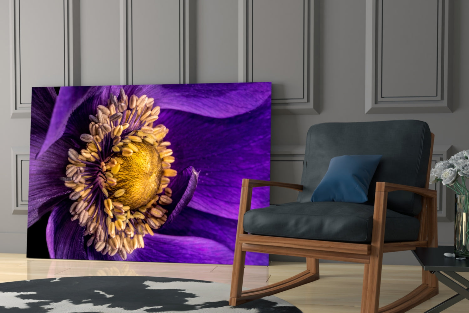 Yellow Flower Glass Wall Art