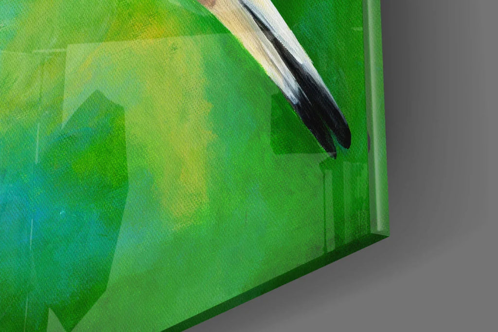 Yellow Vine Bird Glass Wall Art - LUXARTDECO