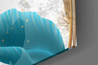 Turquoise Leaves Glass Wall Art - LUXARTDECO