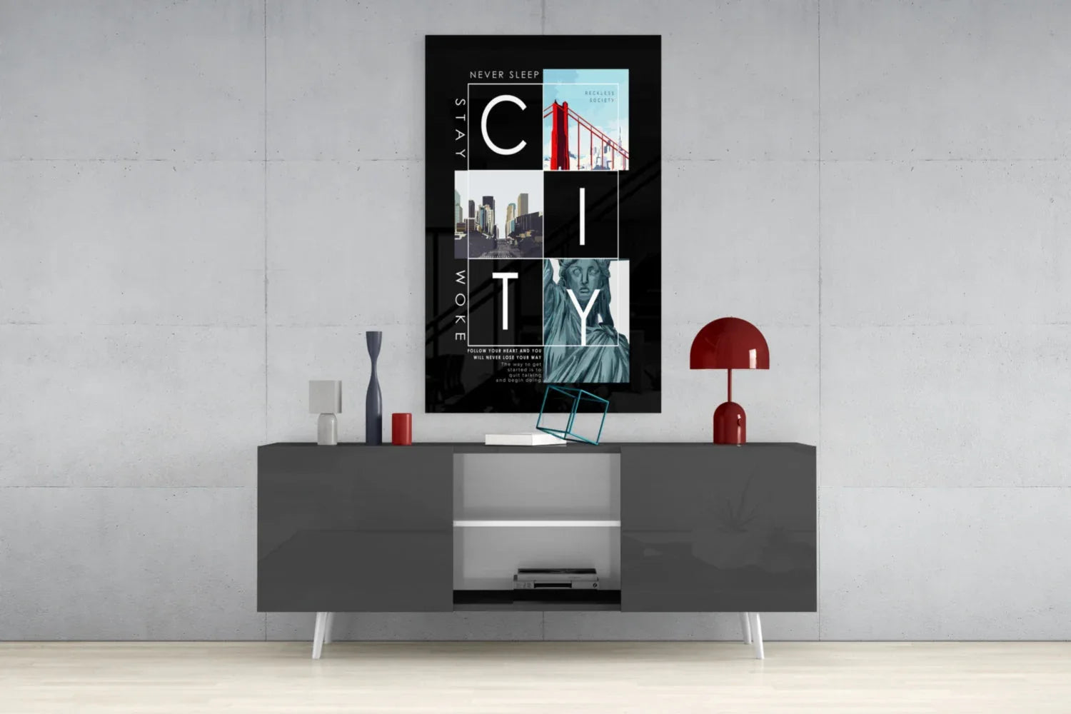 City Glass Wall Art - LUXARTDECO