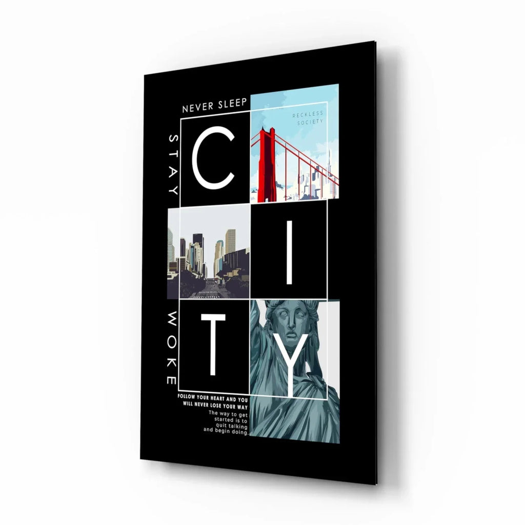 City Glass Wall Art - LUXARTDECO
