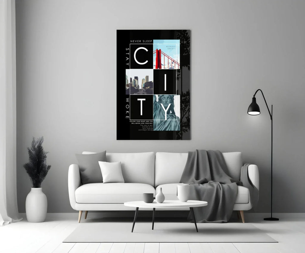 City Glass Wall Art - LUXARTDECO