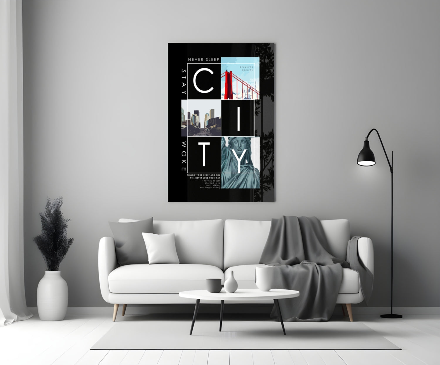 City Glass Wall Art
