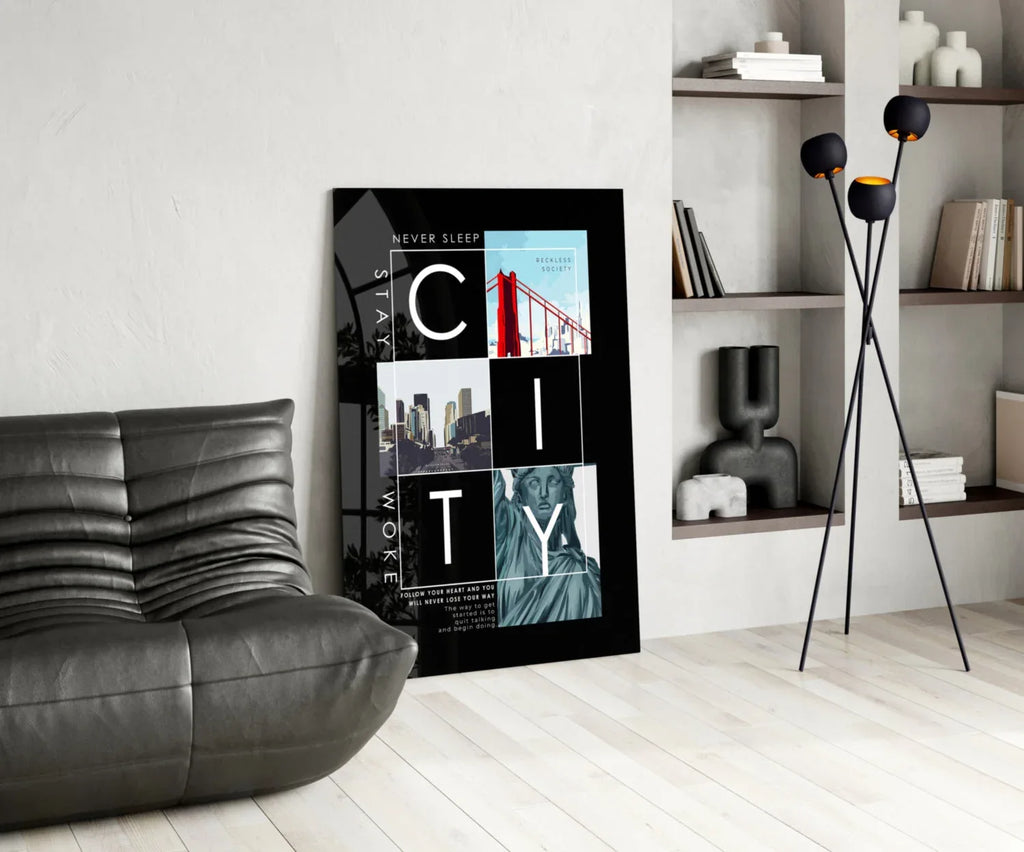 City Glass Wall Art - LUXARTDECO