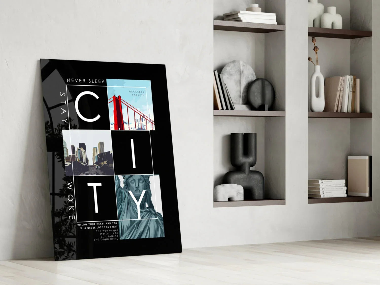 City Glass Wall Art - LUXARTDECO
