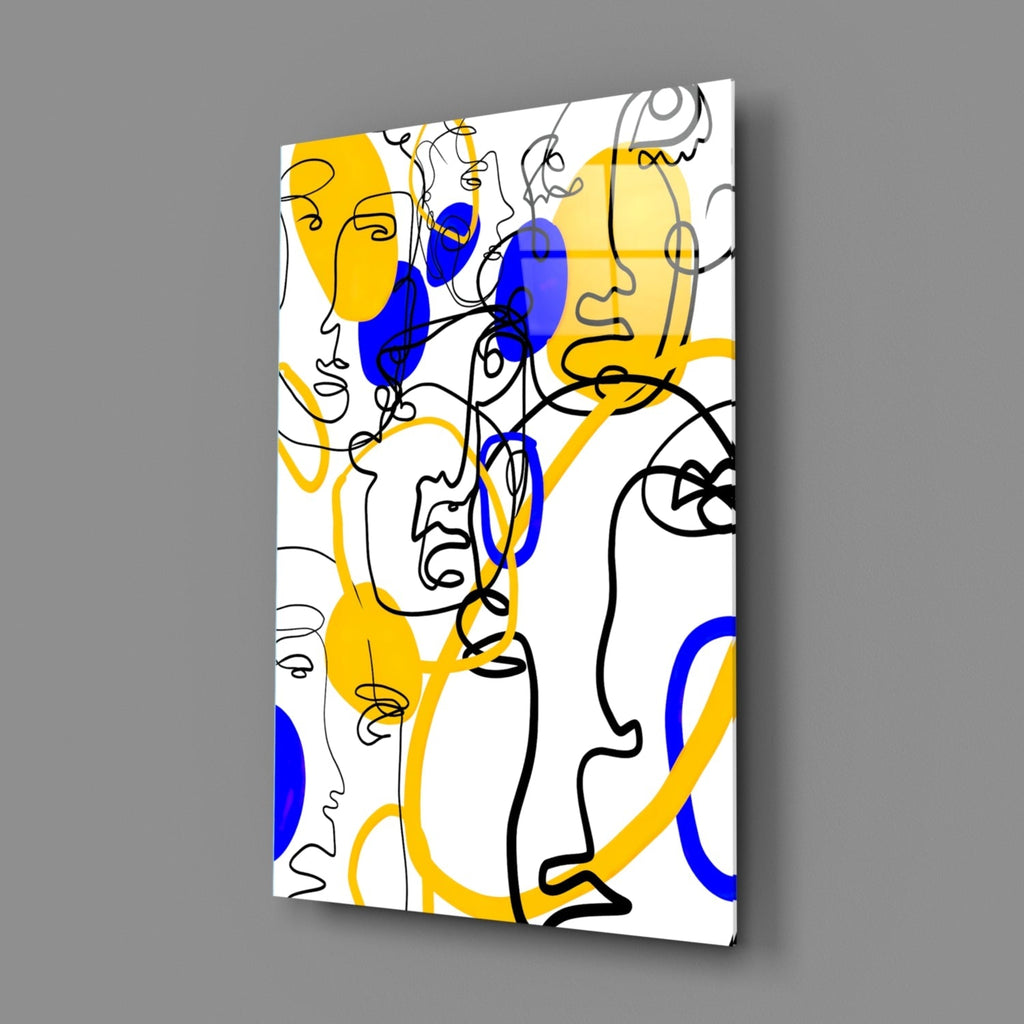 Abstract Faces Glass Wall Art
