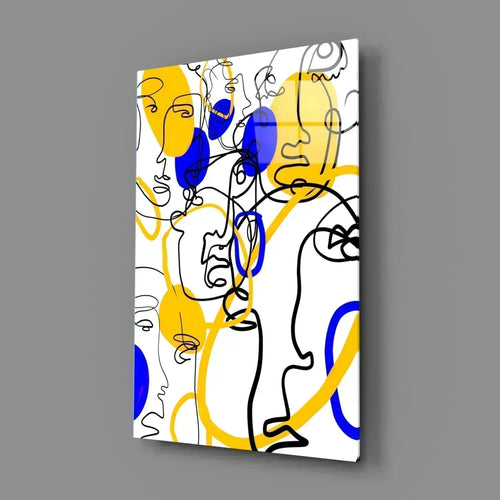 Abstract Faces Glass Wall Art - LUXARTDECO