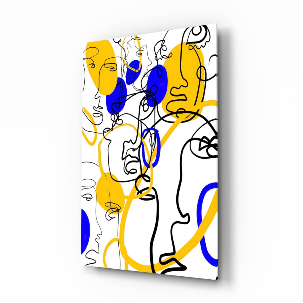 Abstract Faces Glass Wall Art