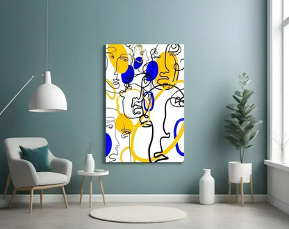 Abstract Faces Glass Wall Art - LUXARTDECO