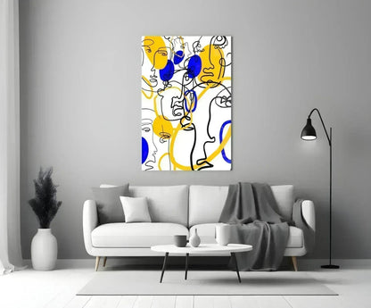 Abstract Faces Glass Wall Art - LUXARTDECO