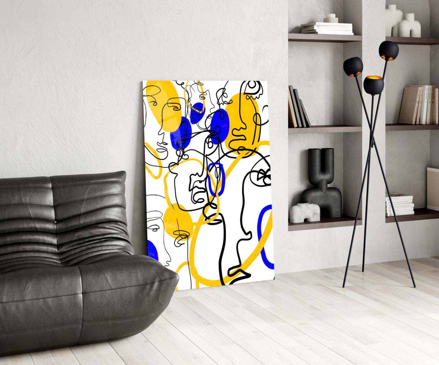 Abstract Faces Glass Wall Art