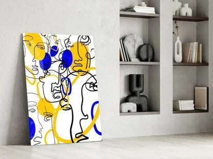 Abstract Faces Glass Wall Art - LUXARTDECO
