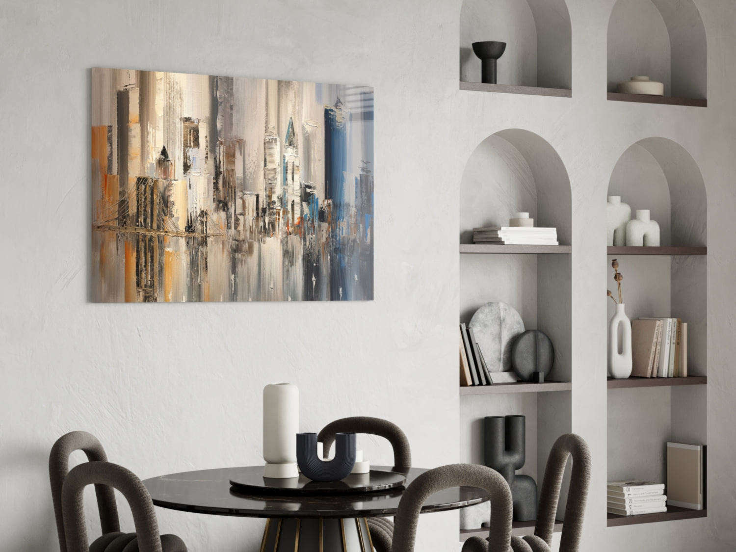 Abstract City Glass Wall Art