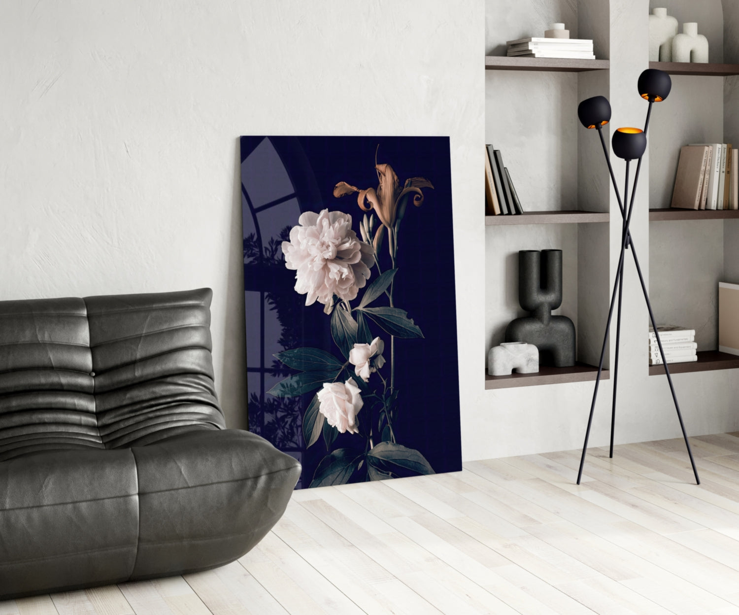 White Rose Glass Wall Art