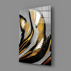 Golden Wings Glass Wall Art - LUXARTDECO