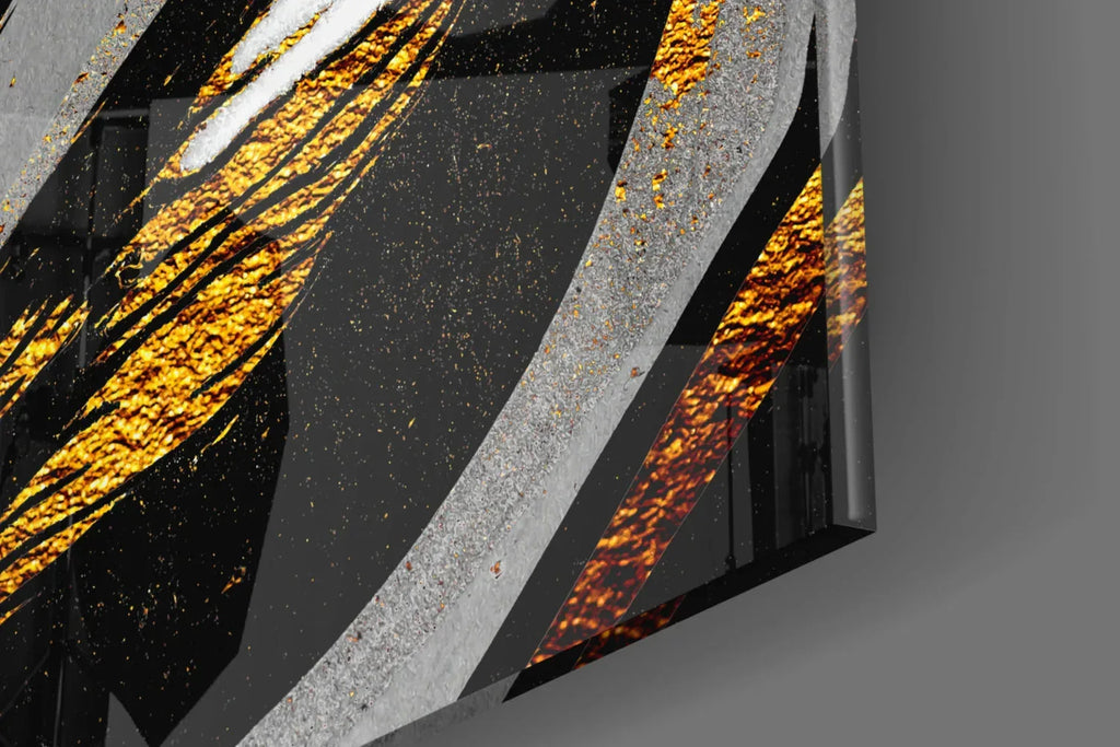 Golden Wings Glass Wall Art - LUXARTDECO