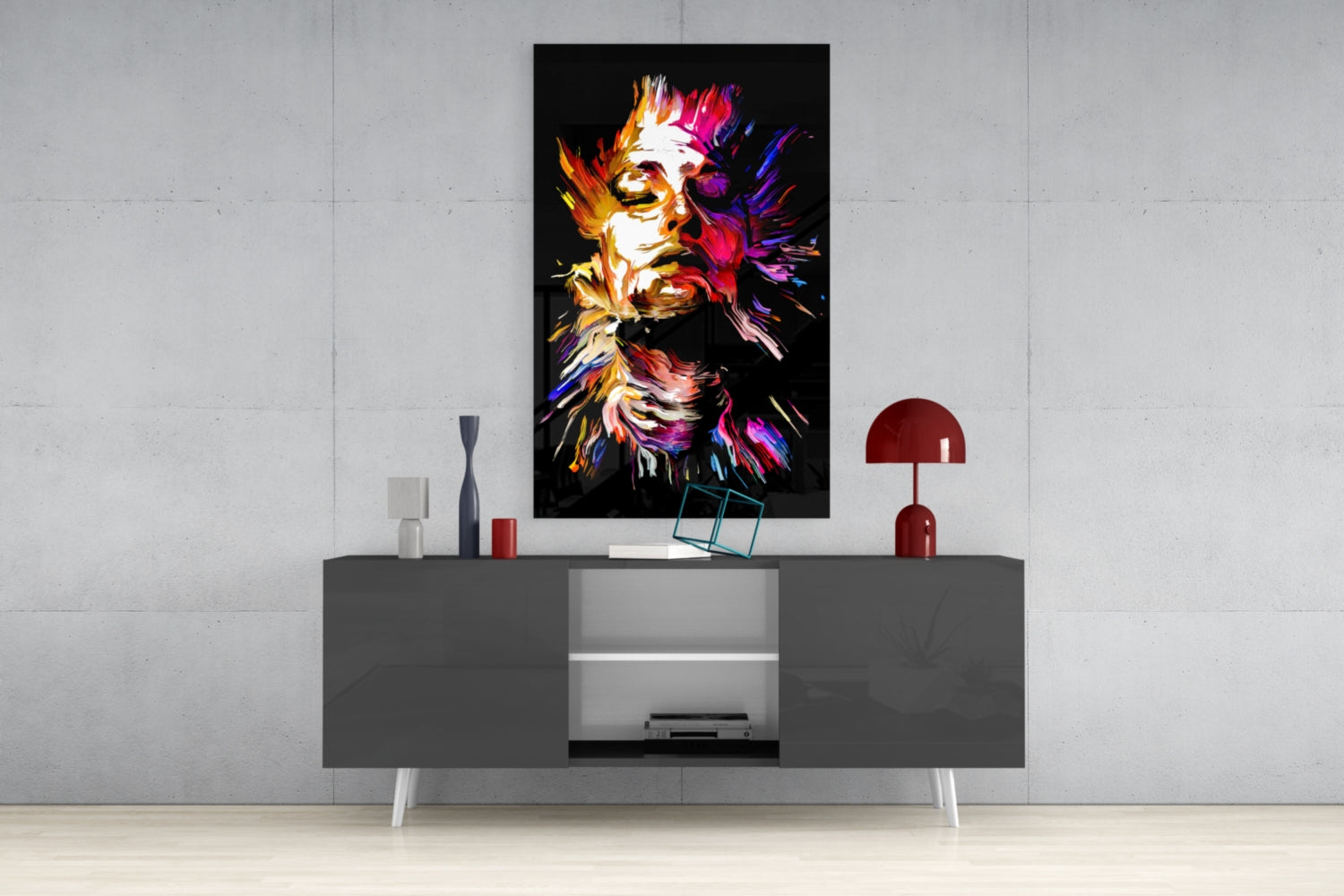 Abstract Portrait Glass Wall Art