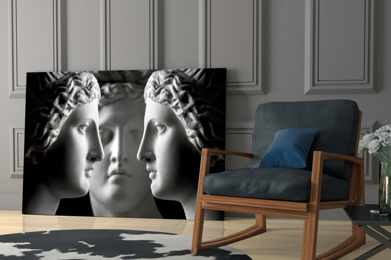 Statues Glass Wall Art