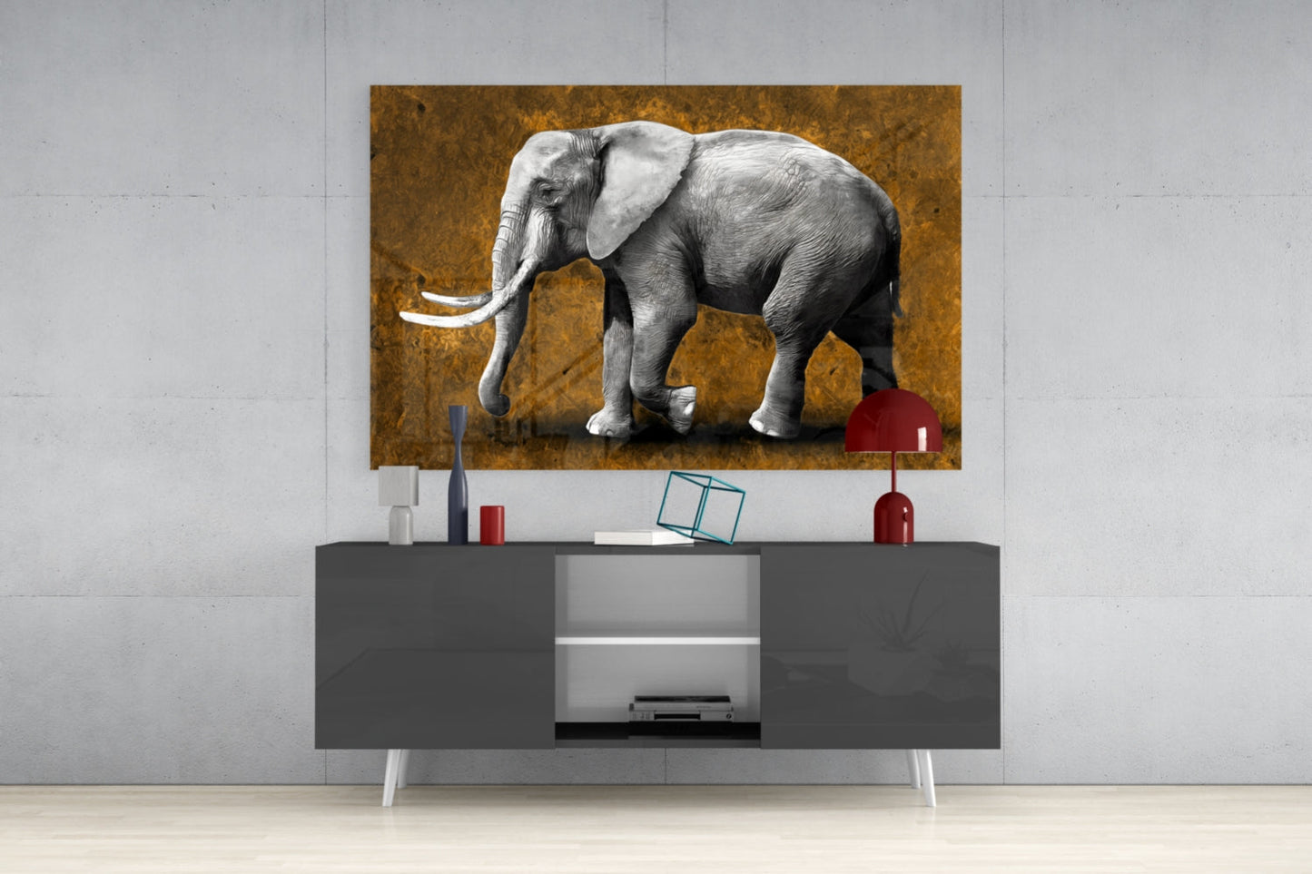 Elephant Glass Wall Art