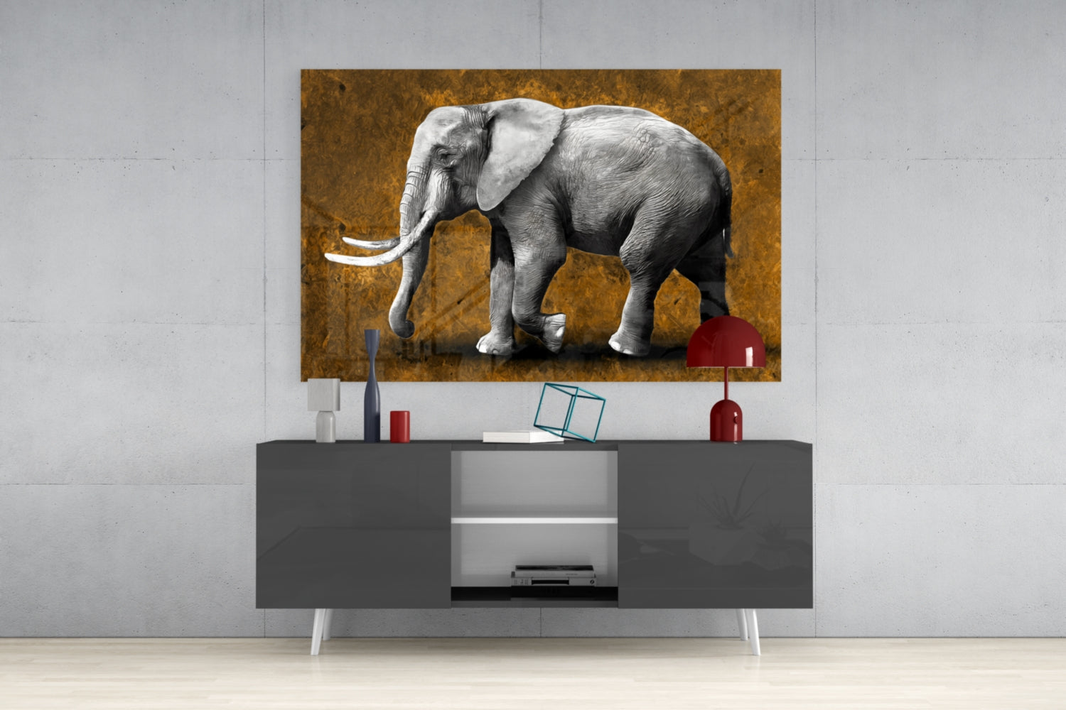 Elephant Glass Wall Art