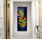 Colorful Feather Glass Wall Art - LUXARTDECO