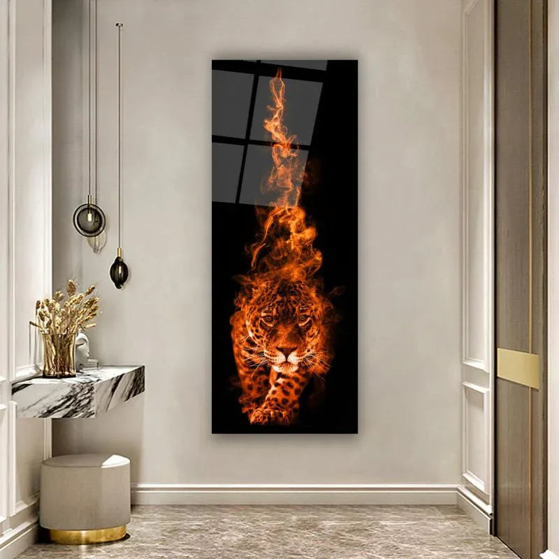 Tiger Glass Wall Art - LUXARTDECO