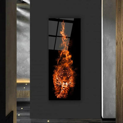 Tiger Glass Wall Art - LUXARTDECO