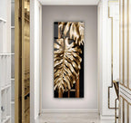 Gold Leaves Glass Wall Art