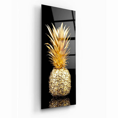 Gold Ananas Glass Wall Art - LUXARTDECO