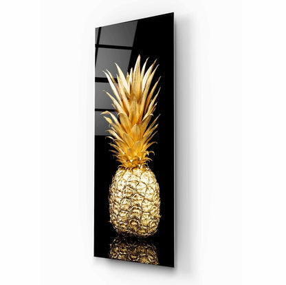 Gold Ananas Glass Wall Art - LUXARTDECO