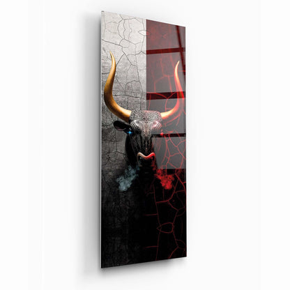 Bull Glass Wall Art - LUXARTDECO