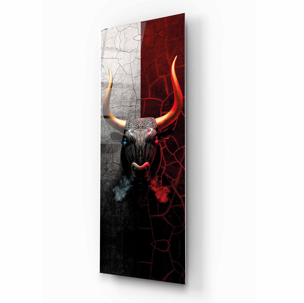 Bull Glass Wall Art