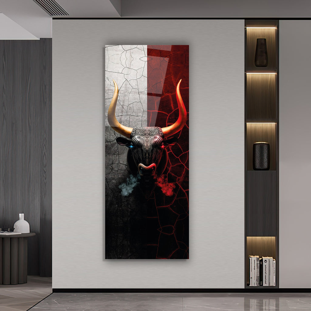 Bull Glass Wall Art