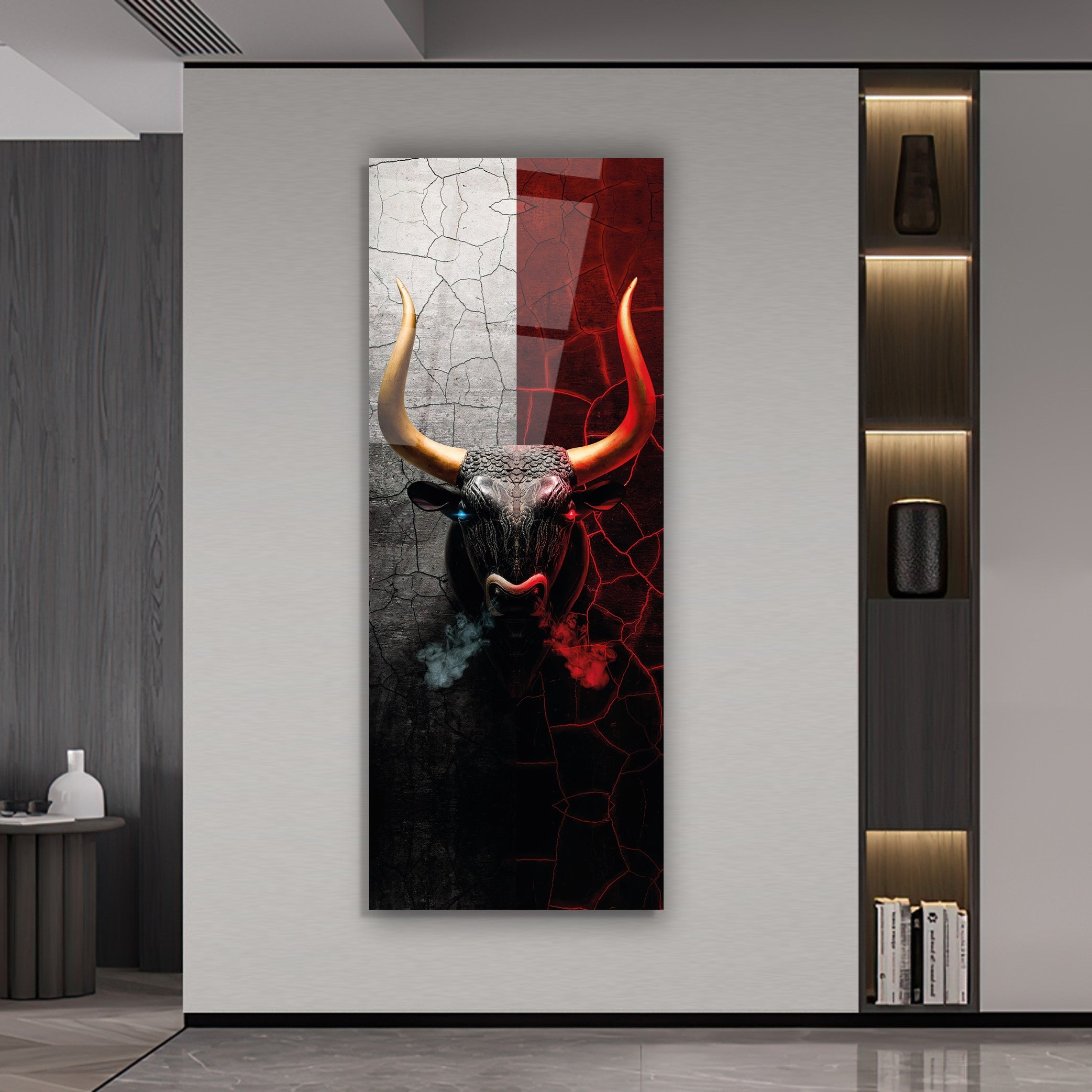 Bull Glass Wall Art
