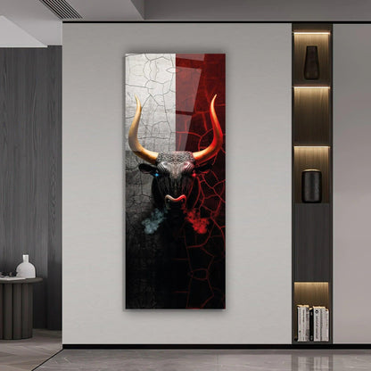 Bull Glass Wall Art - LUXARTDECO