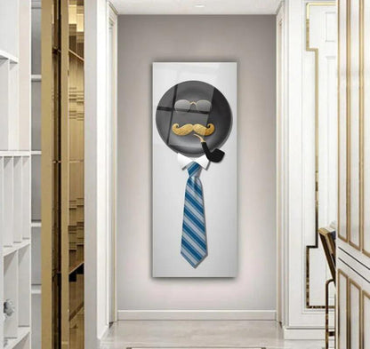 Funny Cravate Glass Wall Art - LUXARTDECO
