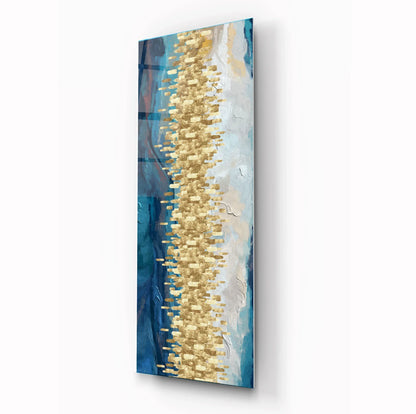 Abstract Blue Glass Wall Art - LUXARTDECO