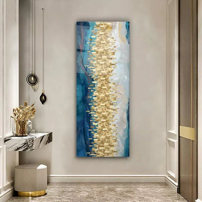 Abstract Blue Glass Wall Art - LUXARTDECO