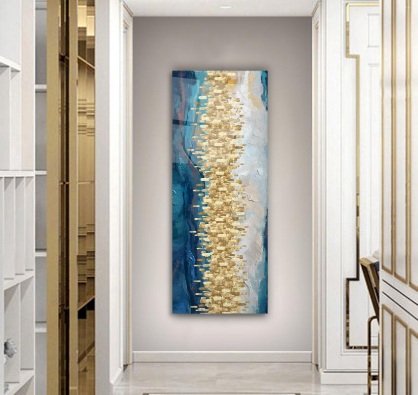 Abstract Blue Glass Wall Art