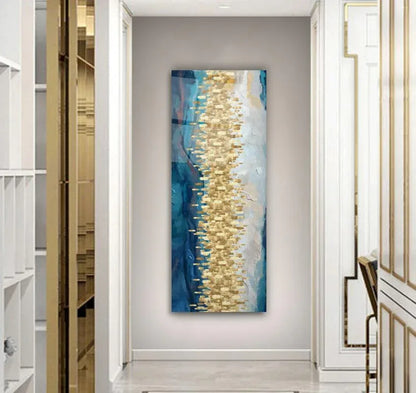 Abstract Blue Glass Wall Art - LUXARTDECO