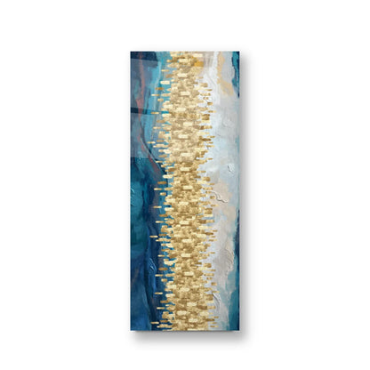 Abstract Blue Glass Wall Art - LUXARTDECO