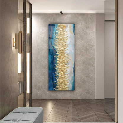 Abstract Blue Glass Wall Art - LUXARTDECO