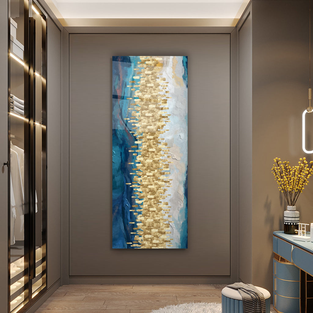 Abstract Blue Glass Wall Art