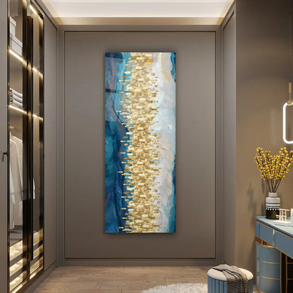 Abstract Blue Glass Wall Art - LUXARTDECO