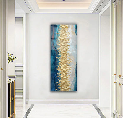 Abstract Blue Glass Wall Art - LUXARTDECO