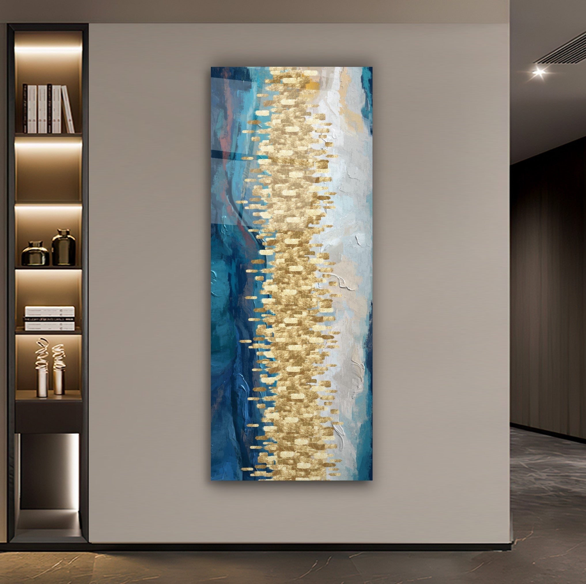 Abstract Blue Glass Wall Art