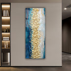 Abstract Blue Glass Wall Art