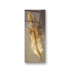 Gold Feather Glass Wall Art